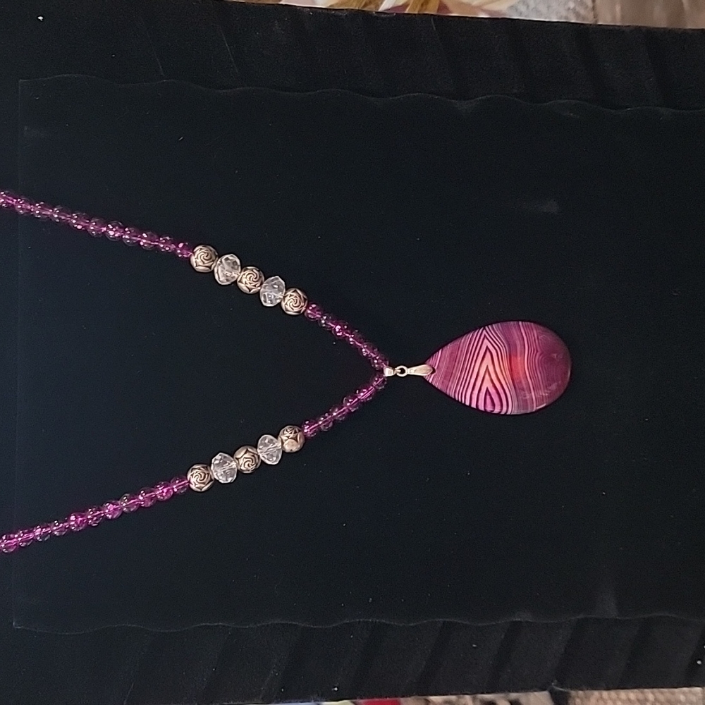Necklace purple multi color